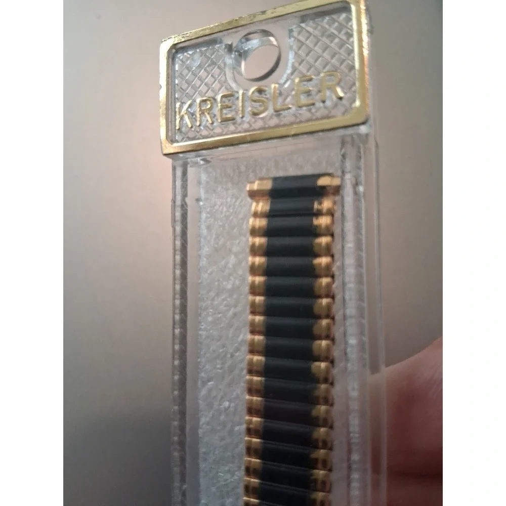 2 Kreisler Watchbands Duraflex Ultra Thin Luxury Black 419BY & Silver Flex-On 7W